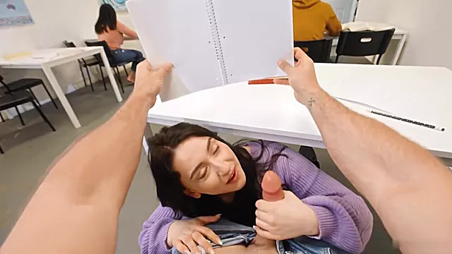 Sneaky College Classroom Anal