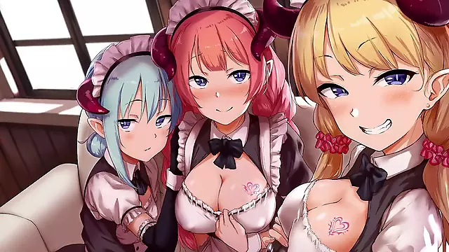 3d 2d, maid dragon futa, anime maids