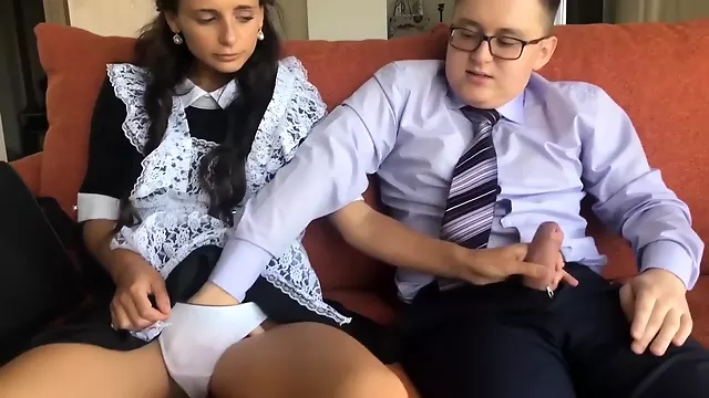 Russian Boy Fucks Her Cute Classmates Ass