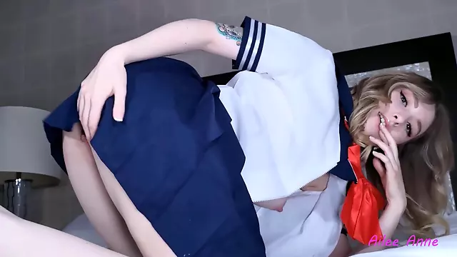 23-year-old Working In A Call Center In Bulgaria Is In A Sailor Costume And Got Creampie Twice!