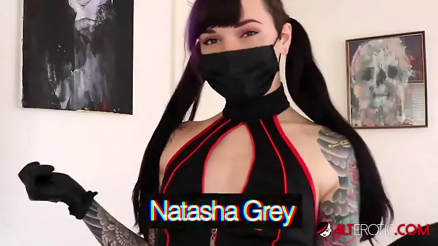 Natasha Grey plays with her sex doll