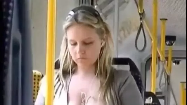 Bus, in bus boobs pressing, boobs out