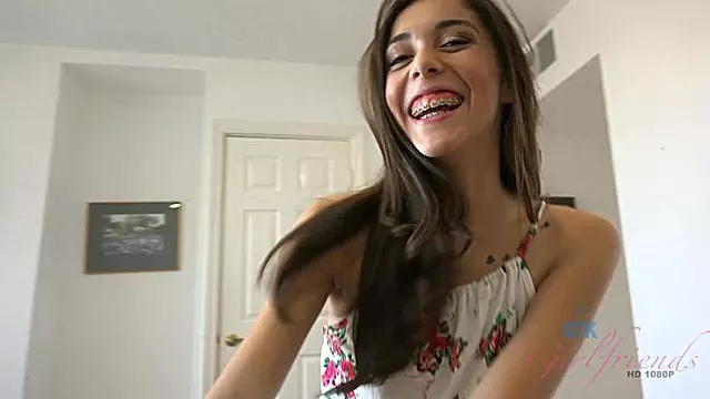 Kristina's shiny braces make you cum during a FJ, HJ and blowjob