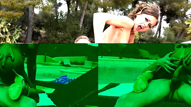 Tina Kay sucks massive cock and gets pleasantly fucked by the pool