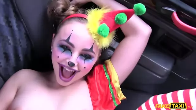 Young cute Valentine clown Lady Bug fucked by cab driver