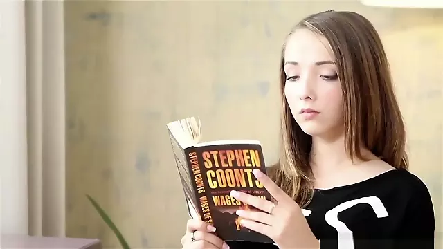 Lucie reading and masturbating