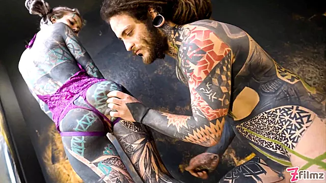 Anuskatzz dominates tattooed worker with her pegging skills in doggy style
