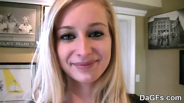 Virginal blond schoolgirl receives drilled and facialized