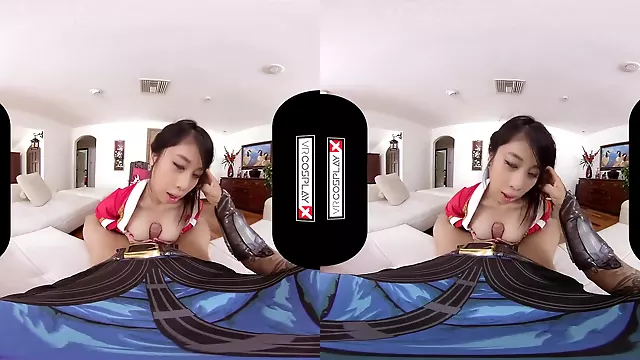 VRCosplayX.com Big-Titted Chinese Stunner Akali Spares Your Life After Poking