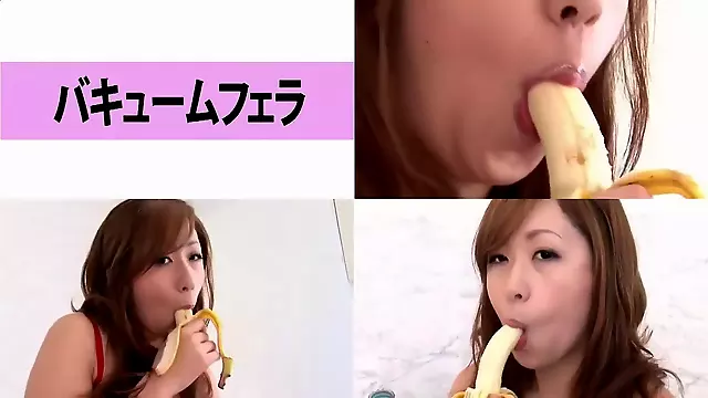 Banana blowjob, exercises, banana suck