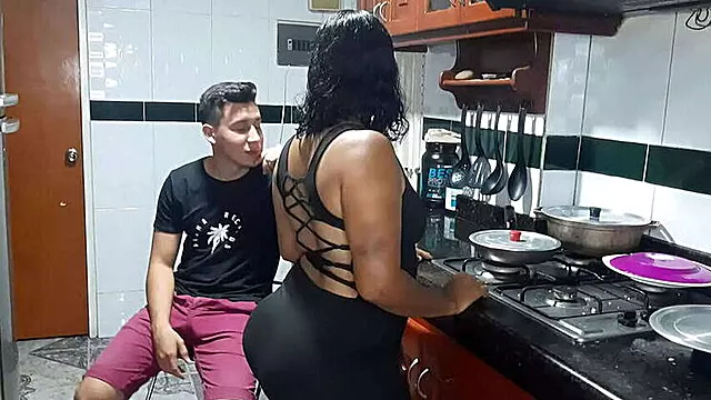 Stepmother Miller Palmas's Pussy Cravings in the Kitchen: A Horny Encounter