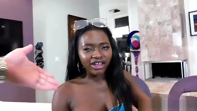 Naomi Bilas presents her ebony ass to Romeo Price for some hardcore punishment