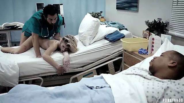 Arya Fae In Belly Down Pussy Fuck In Hospital. Boyfriend Watches Having Fun With The